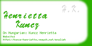 henrietta kuncz business card